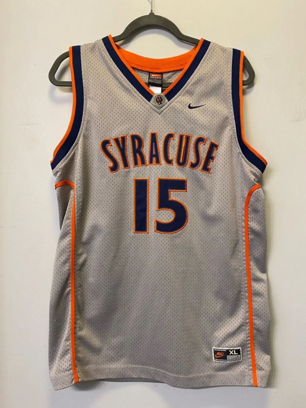 Vintage Nike Syracuse Carmelo Anthony #15 Jersey Youth XL Size 20 Gray NCAA
